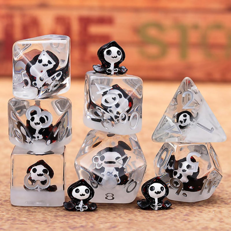 weyano D&D Resin Dice Set, Ghost Polyhedral Dice for Dungeons and Dragons, RPG, MTG DND 7-DIE (D4, D6, D8, D10, D12, D20, D%) - Image 3